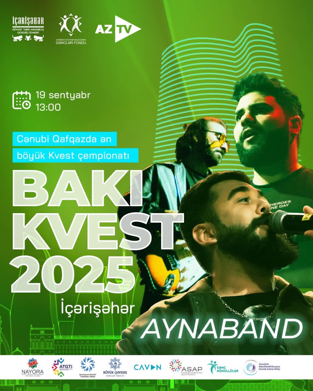 Cənubi Qafqazın ən böyük Kvest Çempionatının sonunda keçiriləcək konsert proqramı sizi unudulmaz əyləncəyə dəvət edir!