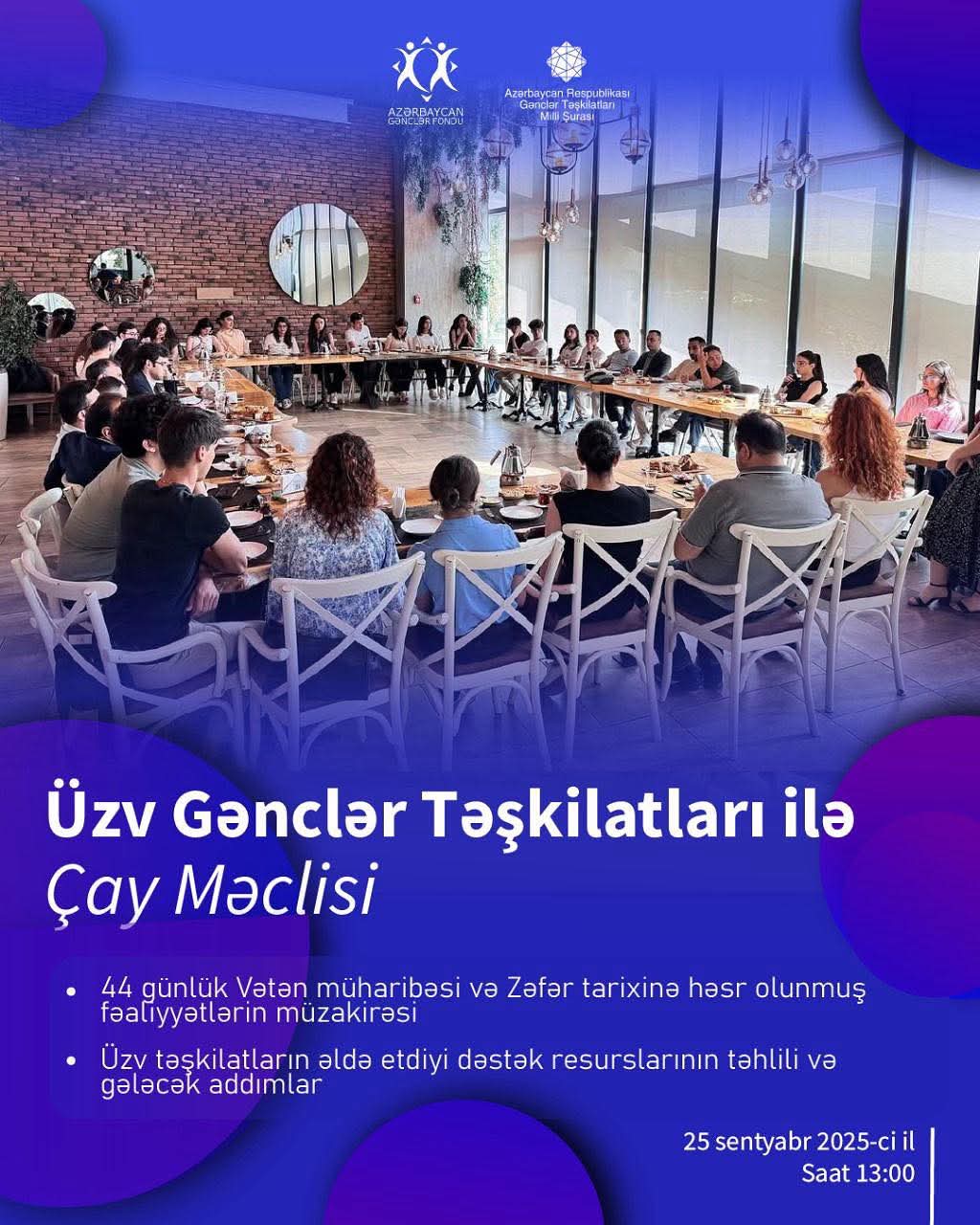 Gənclər təşkilatlarının növbəti çay məclisi!
