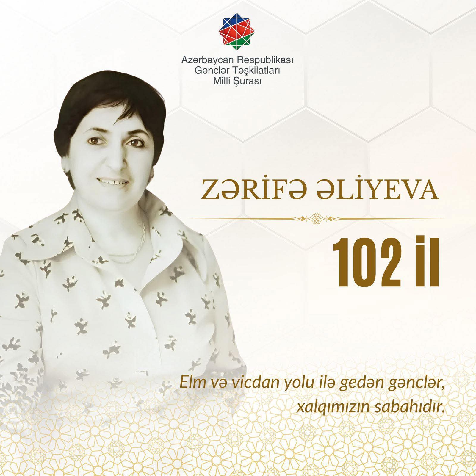 Bu gün Azərbaycanın görkəmli alimi, oftalmoloq, akademik Zərifə Əliyevanın anadan olmasının 102-ci ildönümüdür.