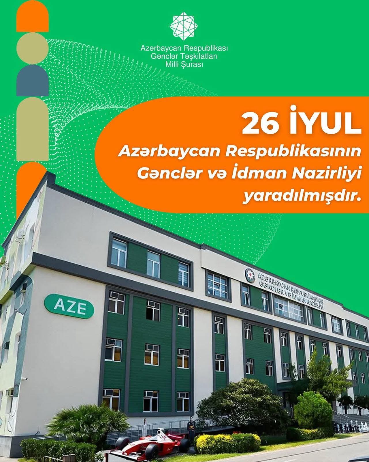 Azərbaycan Respublikasının Gənclər və İdman Nazirliyinin yaradılmasından 31 il ötür.